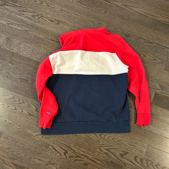 Levi's Red and Blue Color-Block Hoodie Sweatshirt - Picture 2 of 4